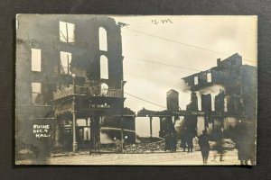 Vintage Burdick House Inn Fire of 1909 Kalamazoo Michigan RPPC Real Photo