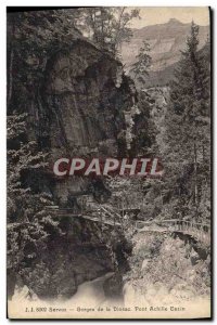 Old Postcard Servoz Gorges Diosaz Bridge Achille Cazin