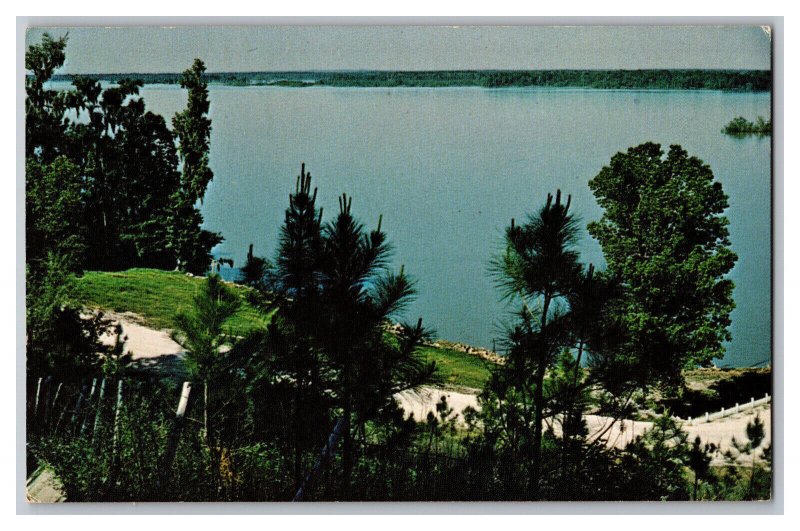 Vintage Postcard TX Dam B Lake Texas 