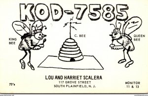 QSL Card KOD-7585 Lou and Harriet Scalera South Plainfield New Jersey