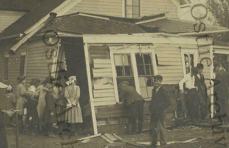 Albert Lea MINNESOTA RPPC c1910 EXPLOSION House Ruins GAS LEAK Match Set Off