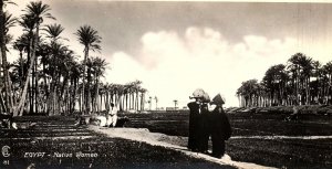 1920s CAIRO EGYPT NATIVE WOMEN PHOTO RPPC POSTCARD P1686