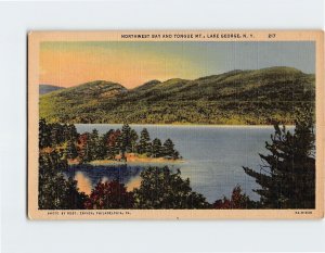 Postcard Northwest Bay And Tongue Mt., Lake George, New York