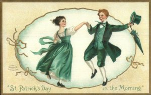 St. Patrick's Day Irish Dancing c1910 Ensigned Clapsaddle Postcard