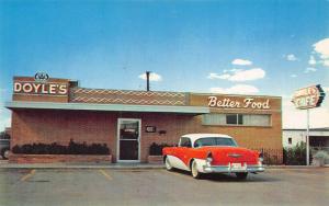 Abilene TX Doyle's Cafe Drive-in Restaurant Old Car Postcard