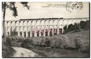 Old Postcard The High Marne Chaumont Viaduct Bridge and St. Roch Train