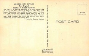 BUCKET OF BLOOD SALOON Ghost Town VIRGINIA CITY Nevada c1960s Vintage Postcard