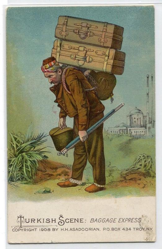 Turkish Baggage Express Turkey 1910c postcard