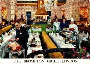 London, England   BROMPTON GRILL RESTAURANT  Interior~Staff~Chef  4X6 Postcard
