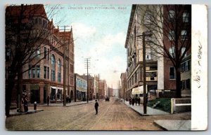 Vintage Massachusetts Postcard -  Main Street    Fitchburg