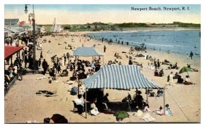Antique Newport Beach, Swimming, Beach Scene, Newport, RI Postcard