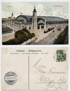 Postcard used, Hamburg
