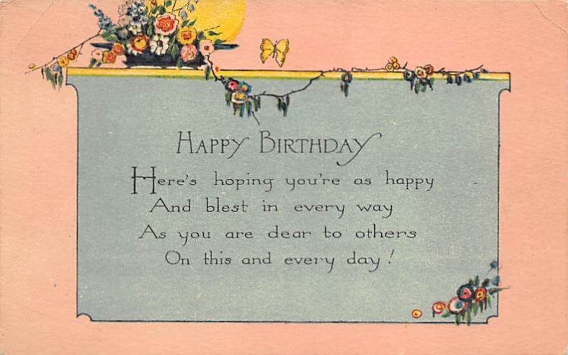 Happy Birthday Butterfly 1928 