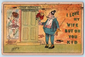 1910 Old Man With Flowers I Love My Wife But Oh You Kid Carmichael Postcard