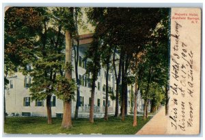 1907 Majestic Hotel Building Richfield Springs New York NY Antique Postcard