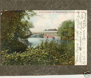 CANON NY NEW YORK 1907 CHANNEL GRASSE RIVER  Postcard