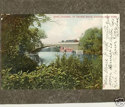 CANON NY NEW YORK 1907 CHANNEL GRASSE RIVER  Postcard