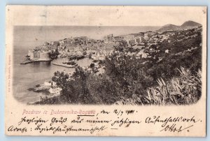 Croatia Postcard Greetings from Dubrovnik-Ragus 1901 Antique Posted