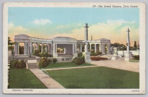 Linen~Greek Theatre & Civic Center~Stone Monuments & Pillars~Denver~PM 1945 PC