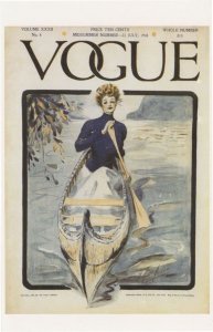 1908 Lady In Edwardian Canoe Rowing Boat Magazine Postcard