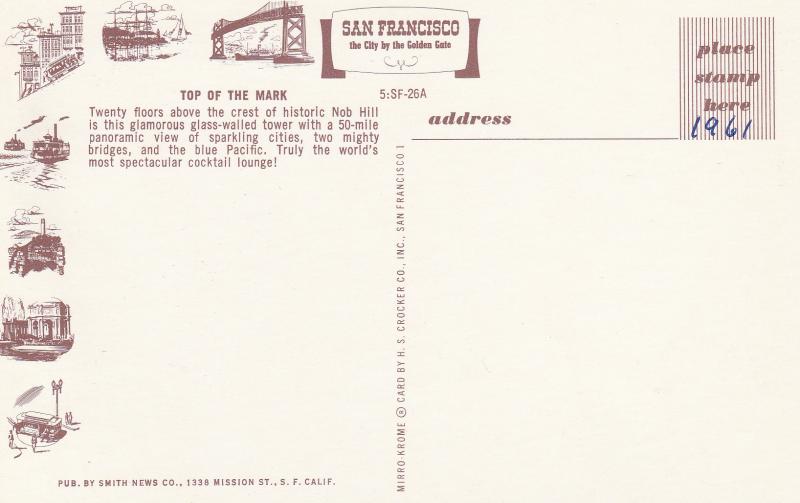 8997 Top of the Mark, San Francisco, California 1961