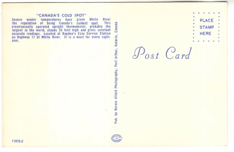 White River, The Coldest Spot, -72 Thermometer