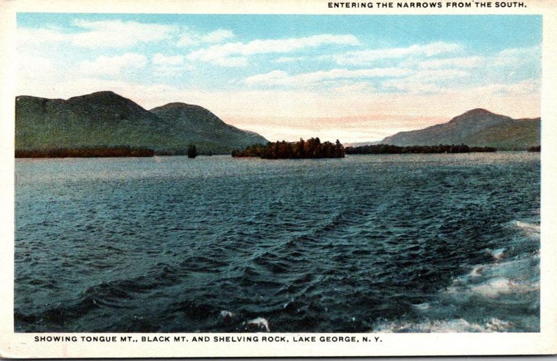 New York Lake George Showing Tongue Mountain Black Mountain & Shelving Rock C...