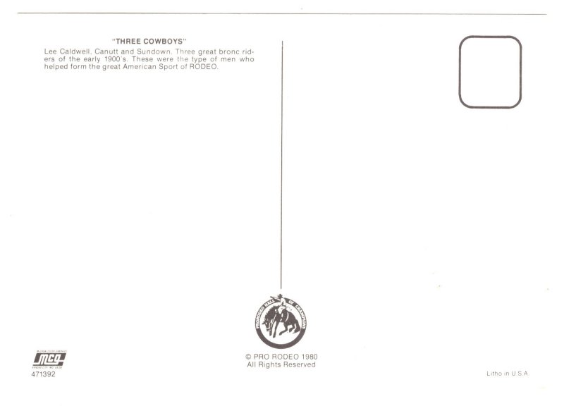 Three Cowboys Caldwell, Canutt, Sundown, Rodeo