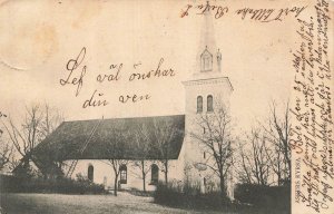 1903 Askers Kyrka Church Sweden Postcard Chicago Ill. Addressed