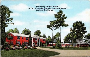 Historic Johnson Manor Streetview Court Jacksonville Florida DB Postcard 