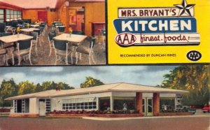 Postcard Mrs. Bryant's Kitchen Restaurant in Statesboro, Georgia~123218