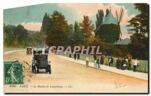 Old Postcard Paris Le Moulin de Longchamp Automotive