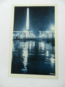 Vintage Postcard Paris by Night Illumina de la Place la Concorde France PATRAS