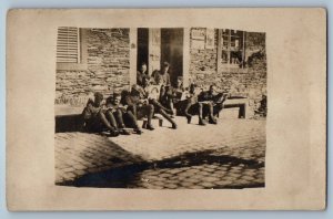 United States Postcard AEF American Soldiers c1910 WW1 Unposted RPPC Photo