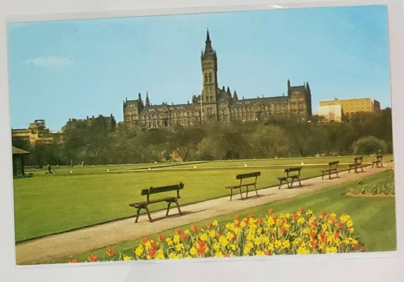 Vintage Postcard: Glasgow University from Kelvingrove Park. Dixon-Lotus.