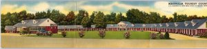 Vtg Macon Georgia Ga Magnolia Tourist Courts Motel Fold Out Tri-Fold Postcard