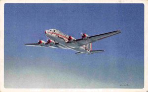 American Airlines Flagship Plane in Flight 1949 postcard