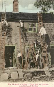 Child Labor Postcard National Childrens Orphanage Lancashire Branch Builders UK