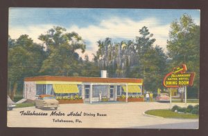 TALLAHASSEE FLORIDA MOTOR HOTEL RESTAURANT LINEN ADVERTISING POSTCARD