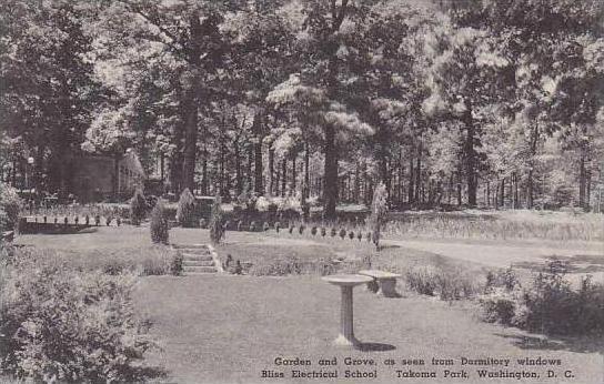 Washington DC Garden And Grove As Seen From Dormitory Bliss Electrical School...