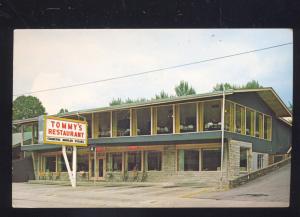 GATLINBURG TENNESSEE TOMMY'S RESTAURANT VINTAGE ADVERTISING POSTCARD