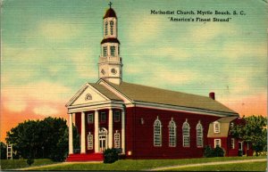 Methodist Church Myrtle Beach South Carolina  SC Linen Postcard Q17