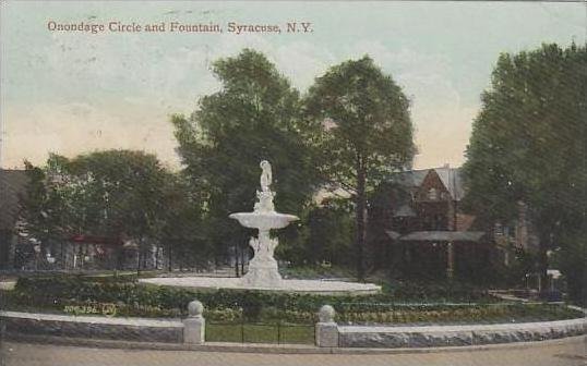 New York Syracuse Onondage Circle And Fountain