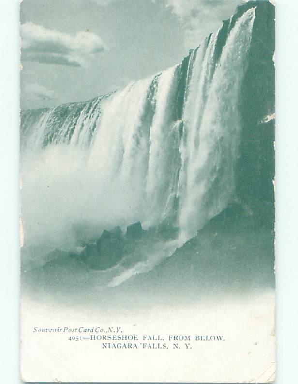 Unused Pre-1907 HORSESHOE FALLS WATERFALL FROM BELOW Niagara Falls NY Q1651