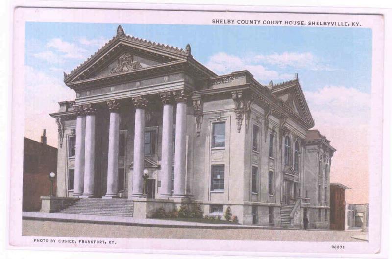 Court House Shelbyville Kentucky 1920s postcard