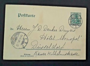 1902 Bonn Germany To Dusseldorf Germany Hotel Ibersol Vintage Postcard