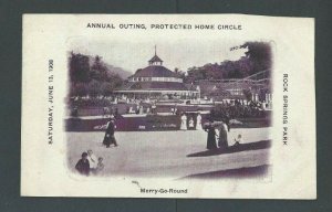 1908 Post Card WV Rock Springs Park Annual Outing Of Protected Home Circle----