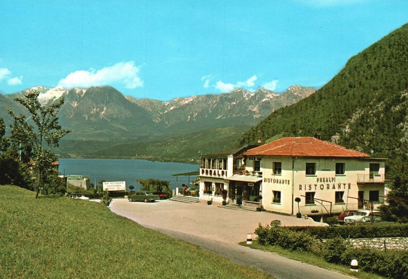 Postcard Ristorante Prealpi Lago Di S. Croce Prealpi Bellunesi Belluno, Italy