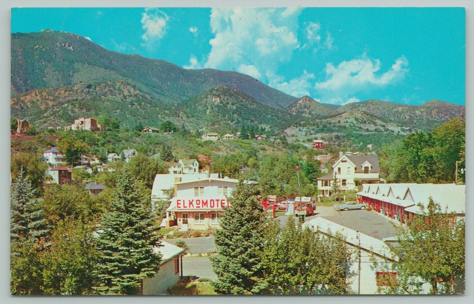 Manitou Springs ColoradoElko MotelStandard Chrome Postcard United