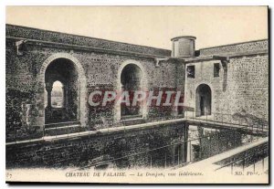 Postcard Old Chateau Falaise Donjon inside view